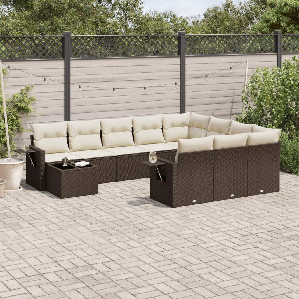 Z polirattanu na taras patio 87 cm brązowy