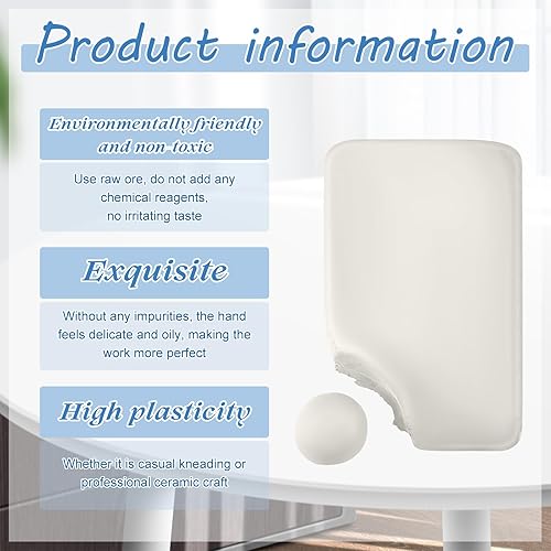 Miniatura 3 de Sasylvia Natural Air Dry Clay,13.2 lb Non Toxic White Modeling Clay Self Hardening Pottery Clay Ceramic Clay for Kids Children Adults DIY Art