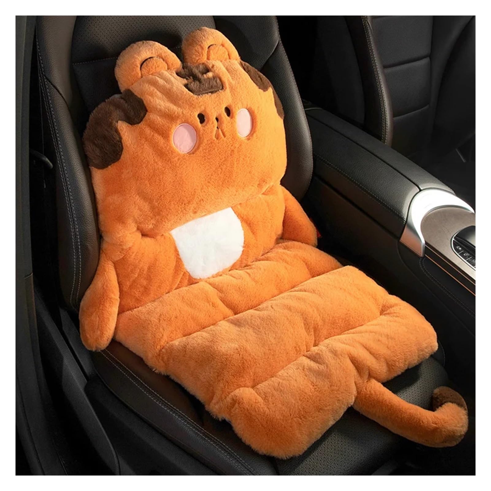 Hviyroi car seat cushion Integrated Cartoon Plush Comfortable Car Seat Cushion Vehicles and Chairs(Tiger)