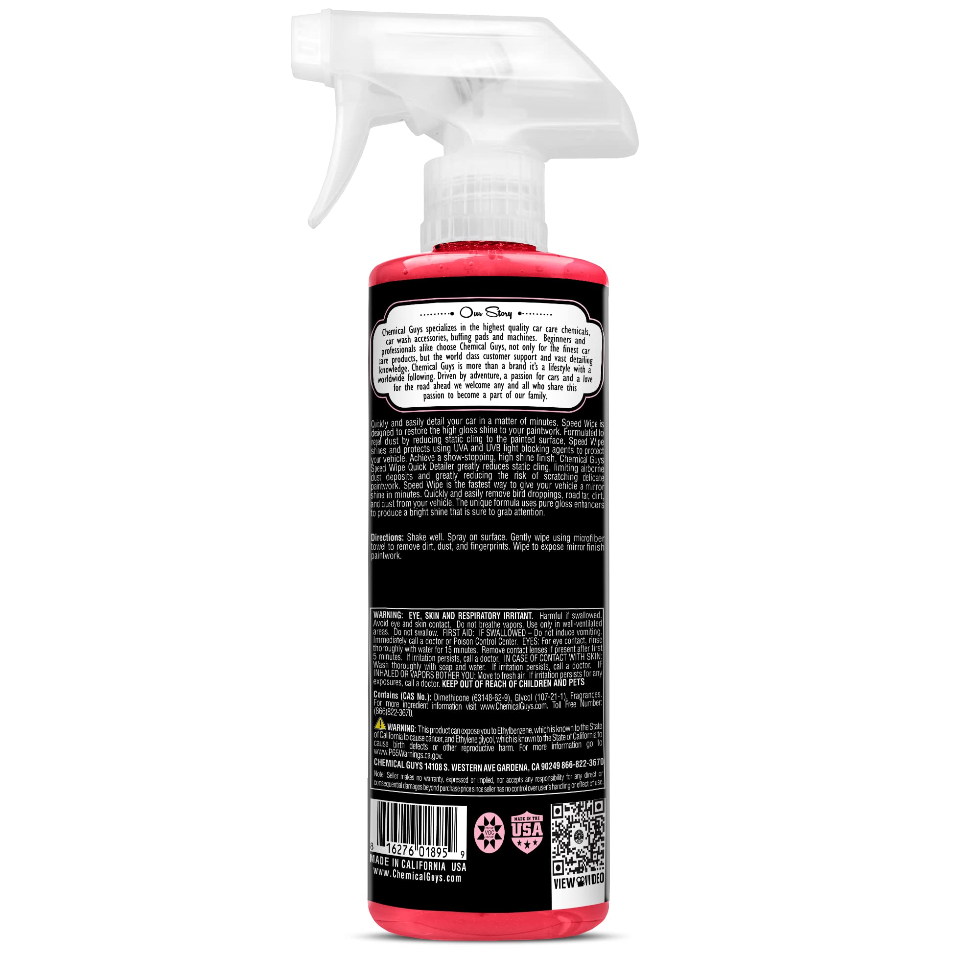 Chemical Guys WAC_202_1602 Speed Wipe Spray Gloss & Quick Detailer, Great for Cars, Trucks, SUVs, Motorcycles, RVs & More, Cherry Scent, 16 oz (2 Pack)