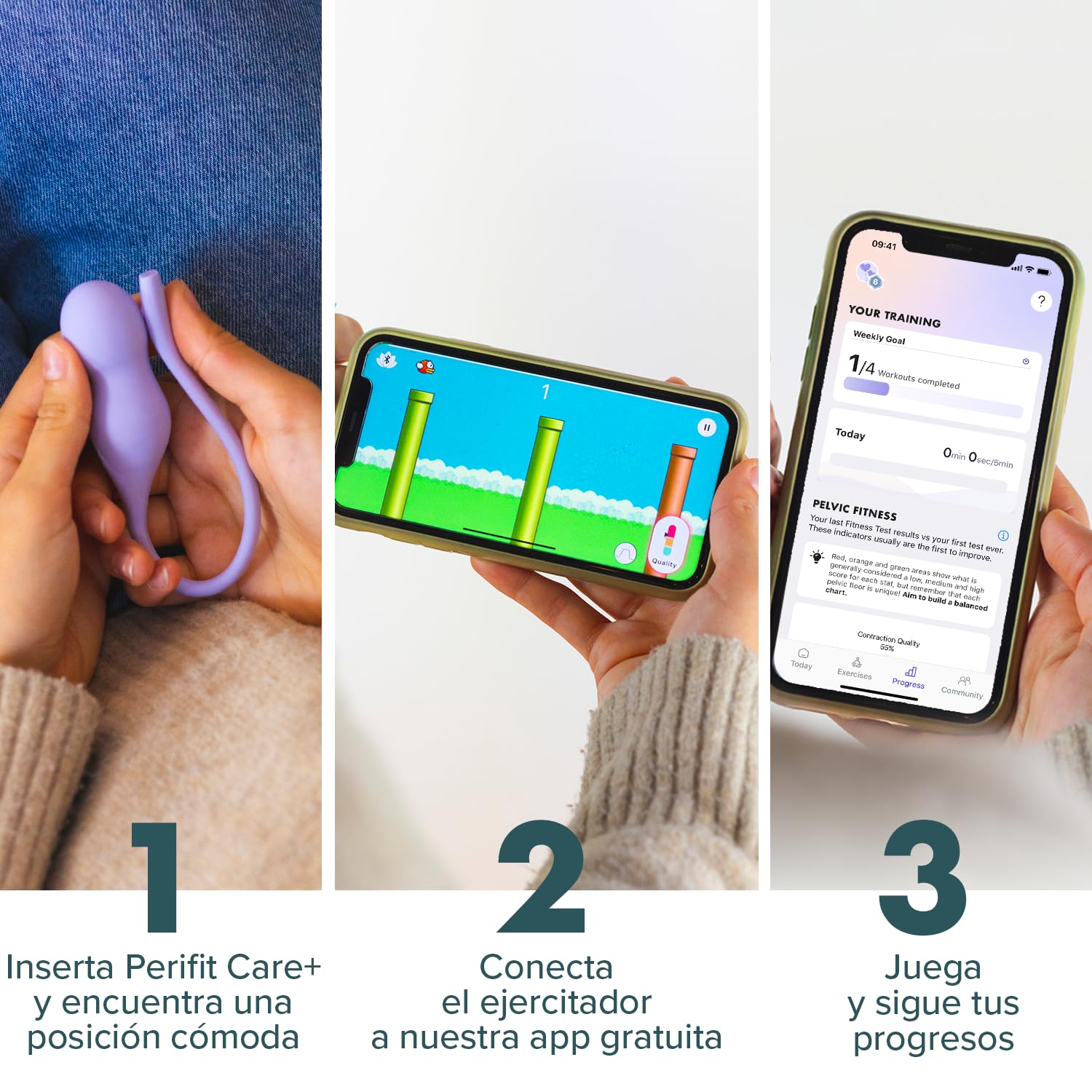 Perifit Care+ Estimulador y Ejercitador de Suelo Pélvico con App – Sonda Kegel con Biofeedback Médico para Incontinencia Urinaria & Recuperación Postparto – Dispositivo Médico CE