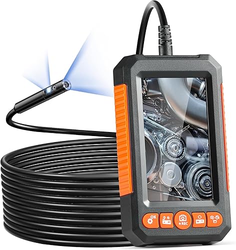 Miniatura 9 de VEVOR Endoscopio industrial de 3 lentes, cámara de inspección de boroscopio digital HD 1080P pantalla IPS de 4.5 pulgadas, cámara de serpiente