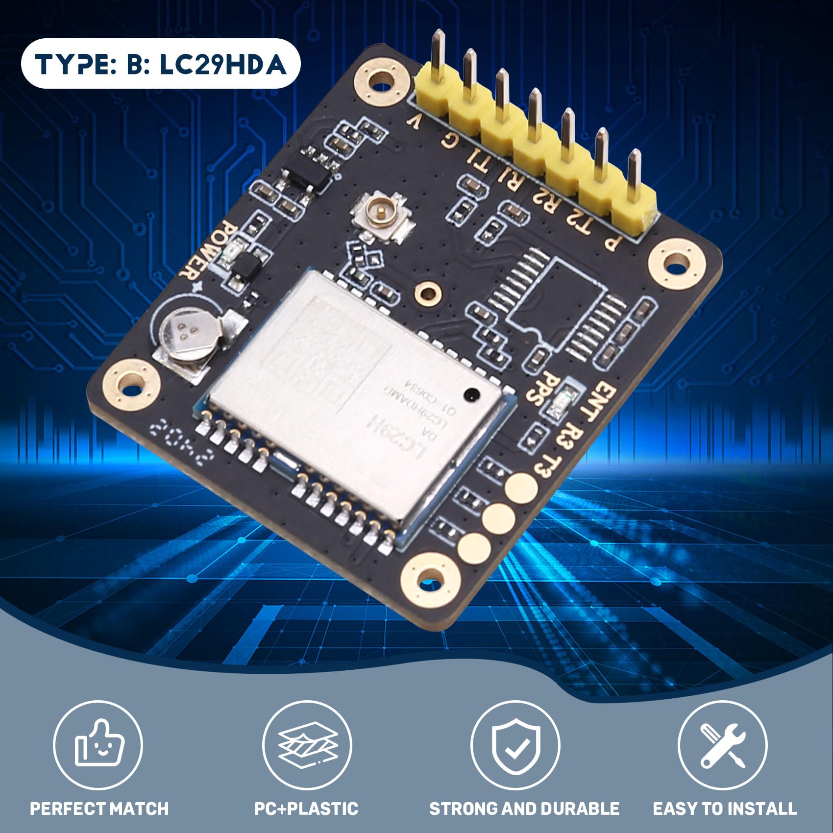 Platine de base RTK haute précision Quectel LC29H double fréquence L1/L5 Module de positionnement Sortie RTCM Données LC29HDA