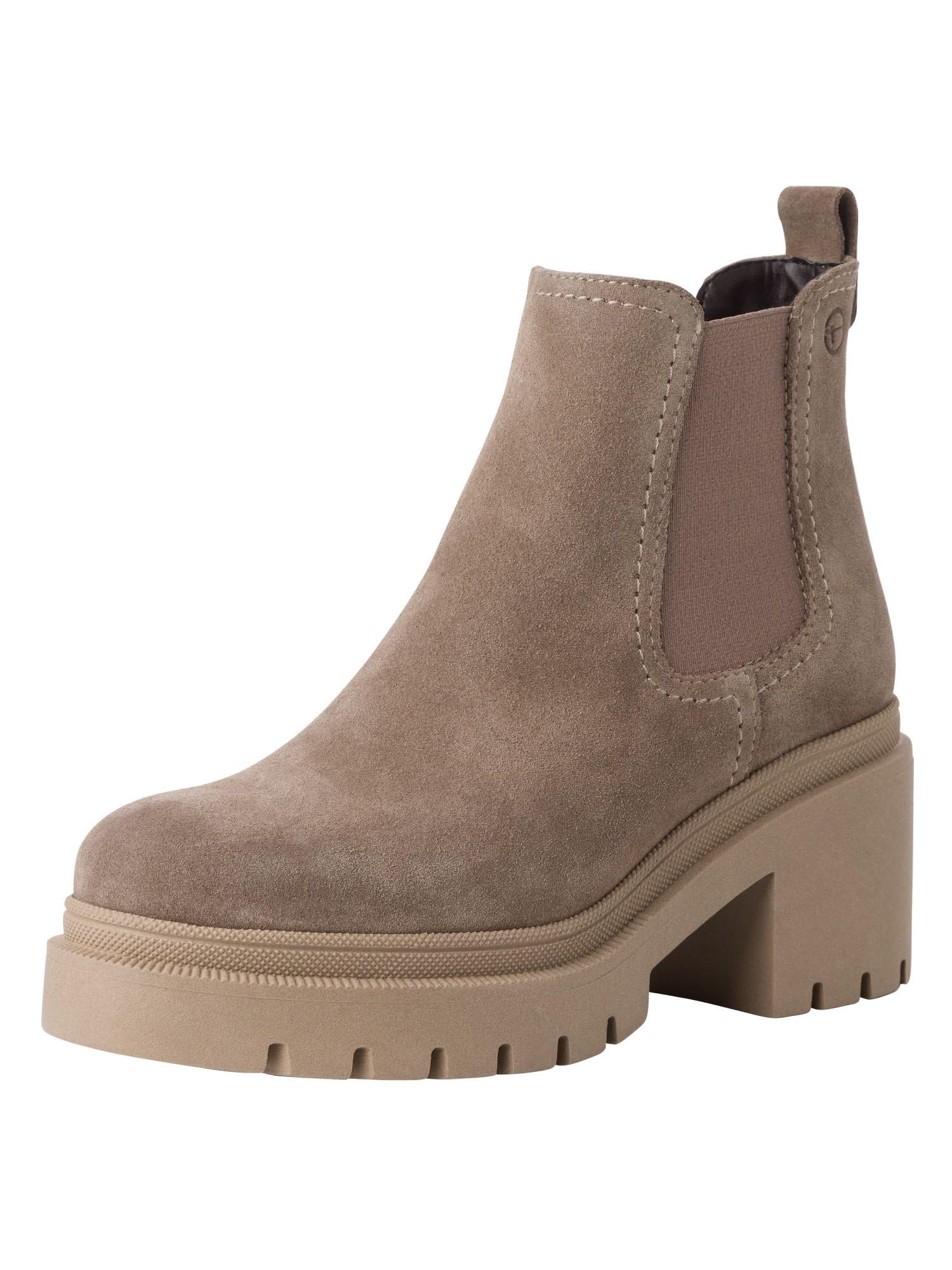 Tamaris Women's Flat Boots, Taupe Suede, 7.5 UK
