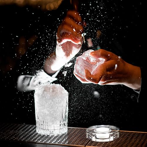 Miniatura 9 de HOMSFOU 2 unids soporte de lámpara giratorio LED soporte de luz acrílica LED base de vidrio base de luz LED recargable base de pantalla de cristal