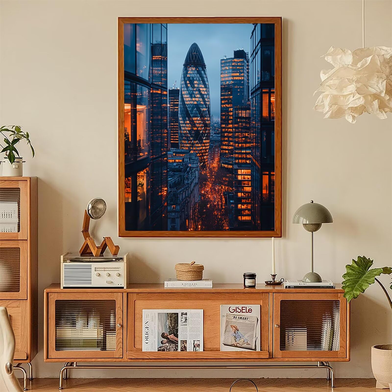 5D Diamond Painting Kit Completo Città, Diamond Painting Adulti Vista Notturna, DIY Disegni con Perline da Attaccare Kit Pittura Adulti, Diamantini Crystal Art, Decorazione Casa Regalo 80x110cm 7-1851