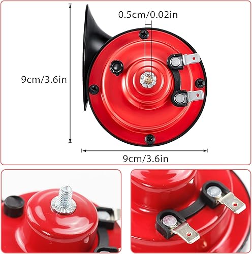 Miniatura 2 de Paquete de 2 bocinas de tren para automóvil, bocina de tren de 300 dB para camión, bocinas de automóvil de 12 V de alto, accesorios exteriores