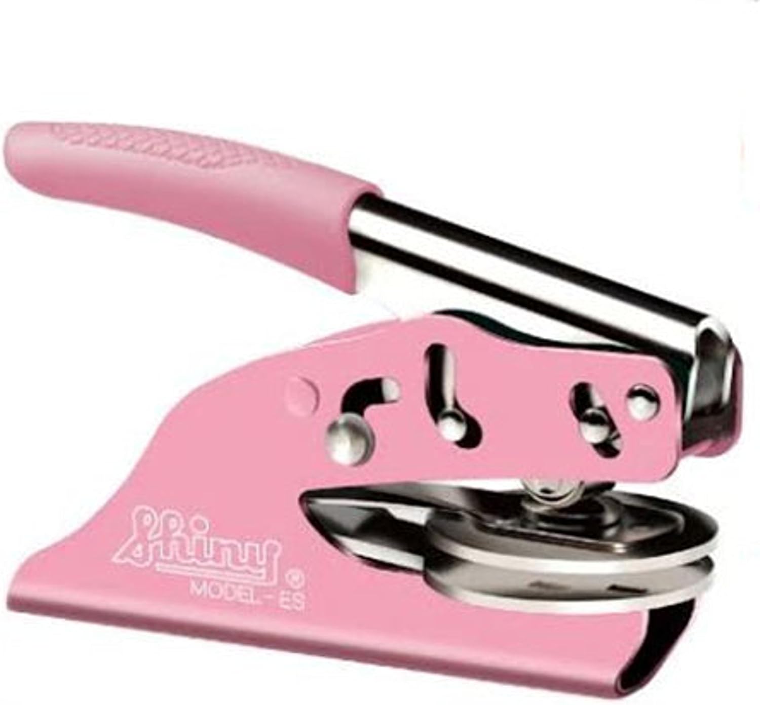 Kentucky Notary Seal Embosser and Stamp Bundle | Hubco Premium Pink Notary Seal Embosser and Zebra Faceplate S-854 Self Inking Rectangular Stamp