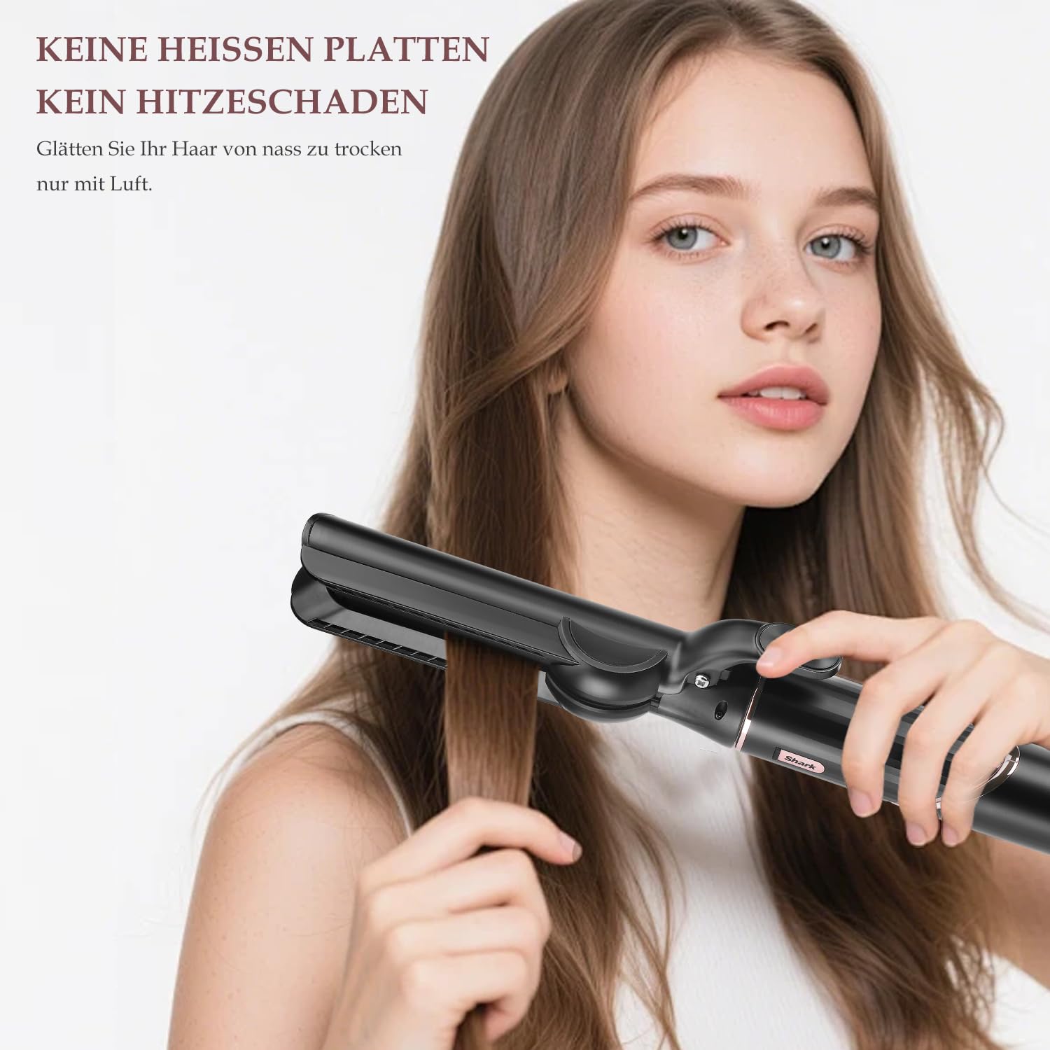 Haarglätter-Aufsatz für Shark FlexStyle Luftstyler, Airflow Technologie ohne Heizplatten, Gleichzeitiges Trocknen und Glätten mit Luftstrom, Reduziert Hitzeschäden, Schwarz