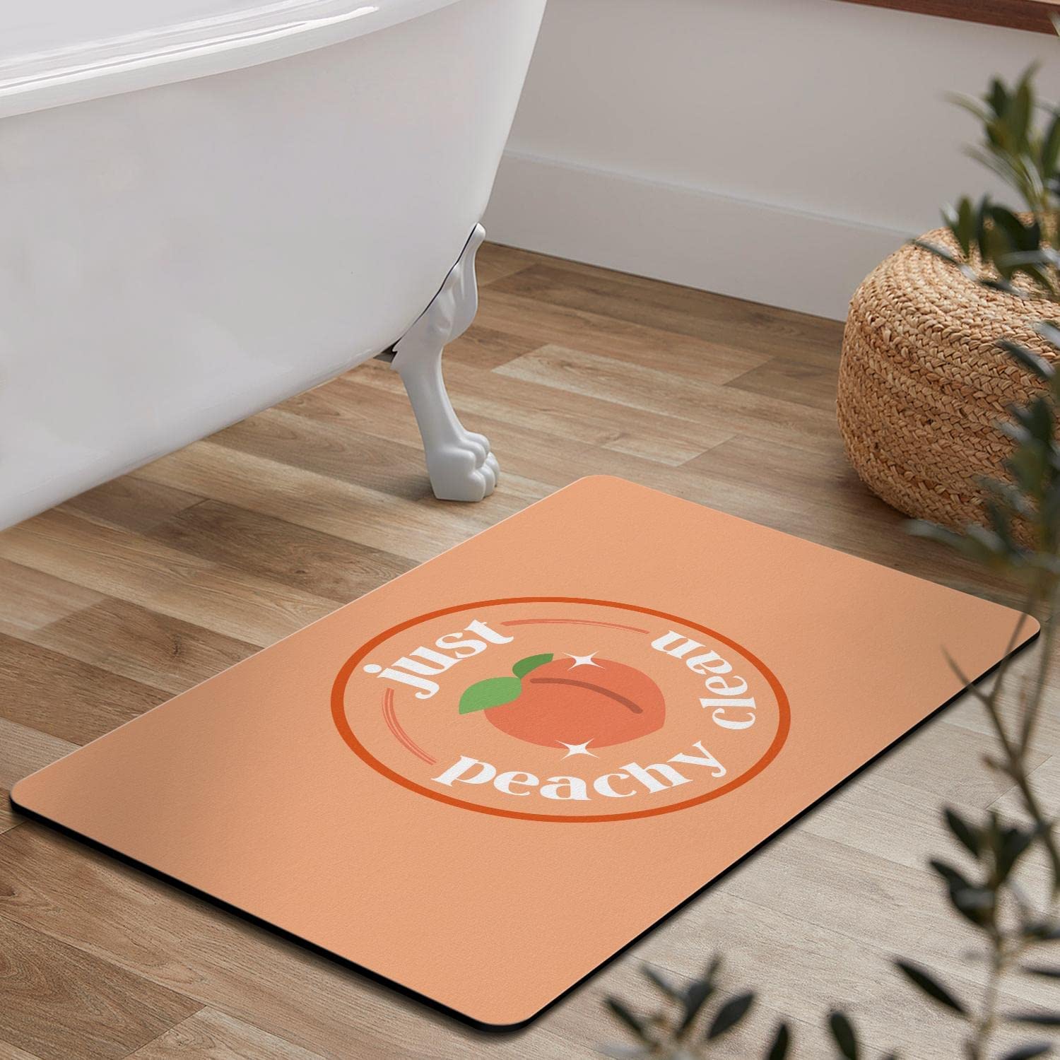 Peachy Clean Bathroom Rugs Soft Bath Rugs Non Slip Washable Cover Floor Rug Absorbent Carpets Floor Mat Home Decor for Kitchen Bedroom Floor Mat 17x30 Inch