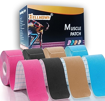 Kinesiology Tape Precut - Hypoallergenic Waterproof Athletic Support Tape (4 Colors)