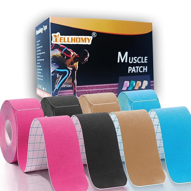 Kinesiology Tape Precut Pro-4Pack Waterproof Elastic Athletic Tape 66 ft 80 Strips Medical Grade Cotton Adhesive Sports Tape