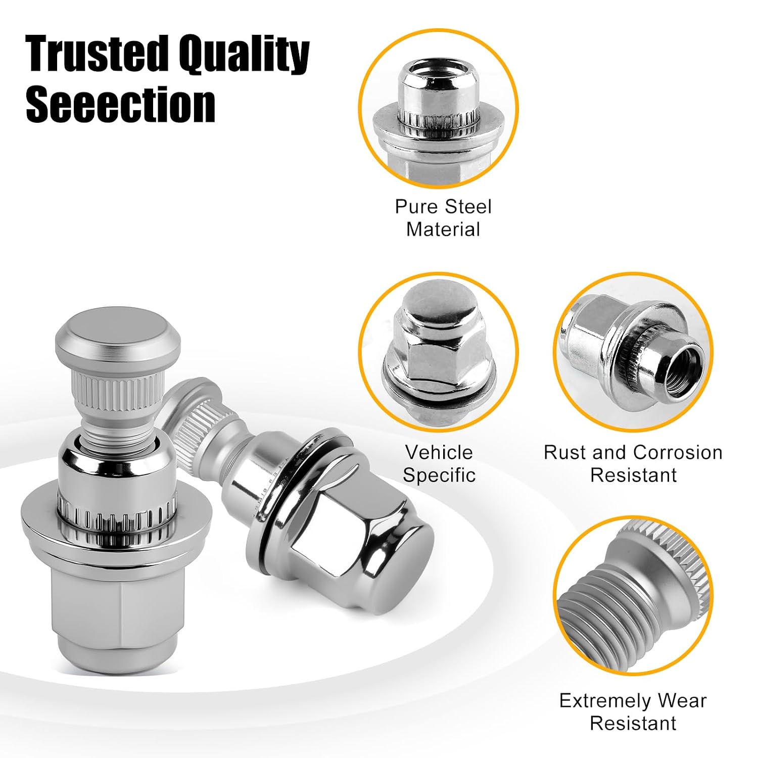4 Pcs 37mm M12x1.5 Wheel Lug Stud Nut Set Compatible with Toyota Avalon Camry Corolla Tacoma 4Runner Highlander RAV4 Prius Venza Yaris Sienna Lexus CT200h IS350 ES300 RC200t RX350