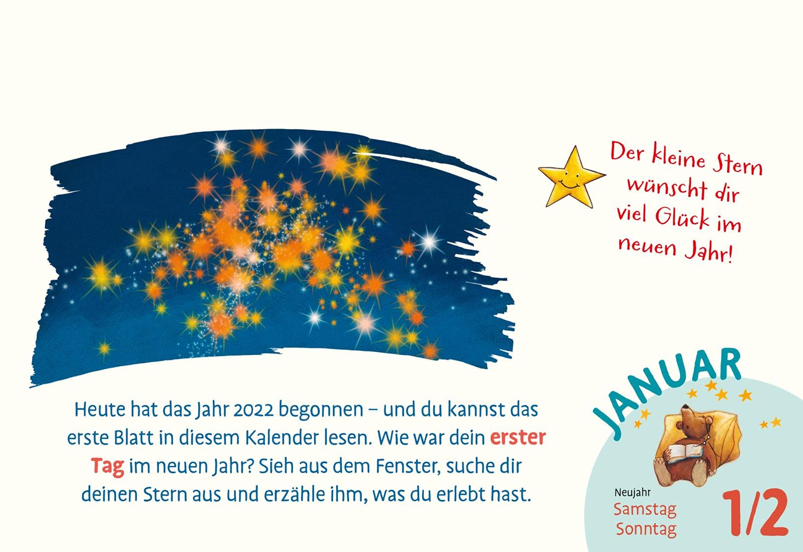 Gute-Nacht-Kalender mit dem kleinen Stern 2022: Abendabreißkalender mit Geschichten und Einschlafritualen: Einschlafen mit deinem kleinen Stern - Kalender für jeden Tag