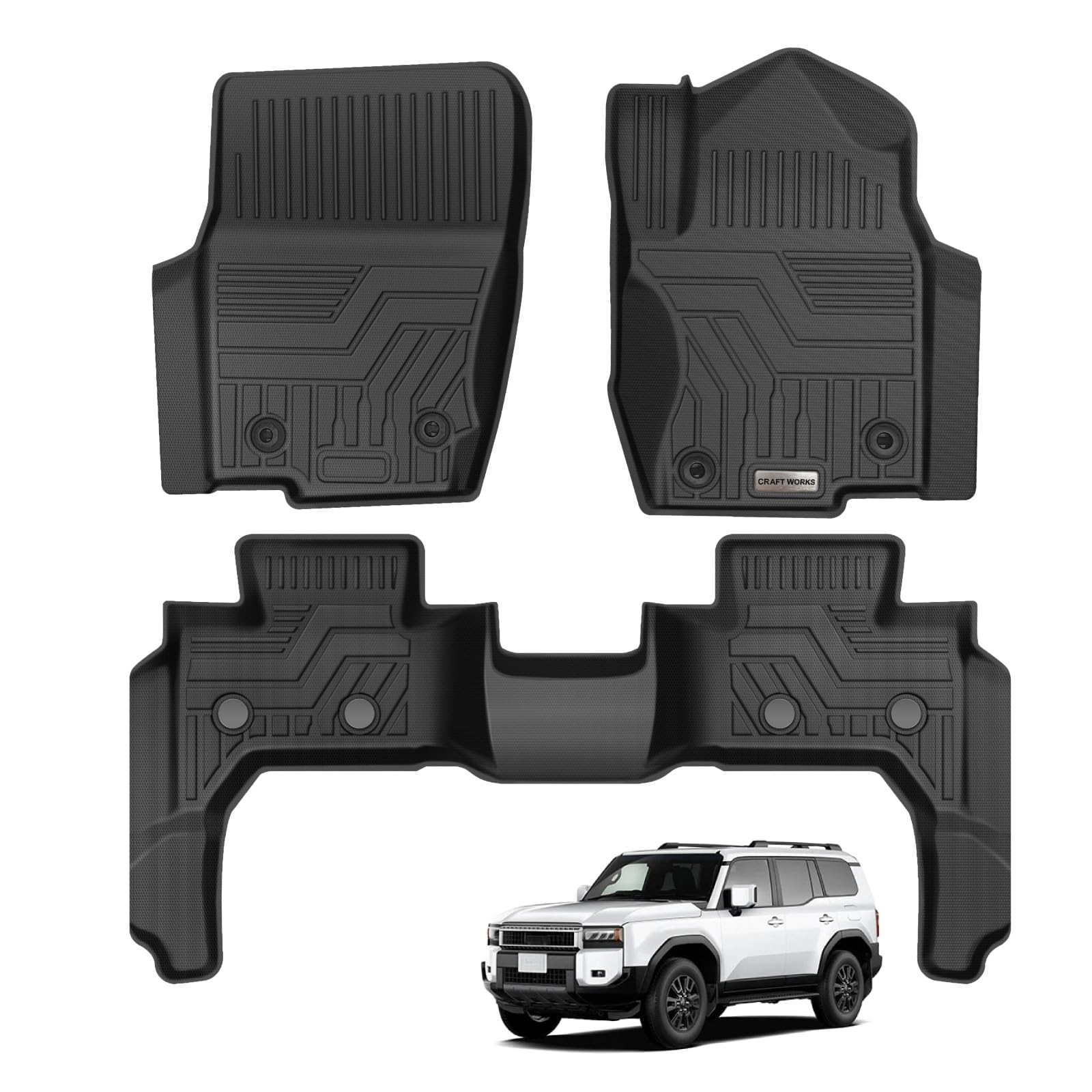 ランドクルーザー 250 3Dフロアマット クラフトワークス　中古美品 Amazon | [自動車整備士監修] クラフトワークス ランクル250 フロア