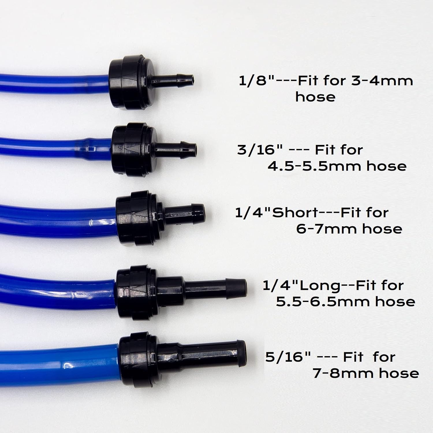 1/8" 3.2mm PA66 Automotive Fuel Line One Way Vacuum Check Valve 2PSC | Car Oil Line Oil Pump Hose Barb Viton, High Temperature Corrosion Resistance, for Air Water Liquid, 1/8" 3/16" 1/4" 5/16"