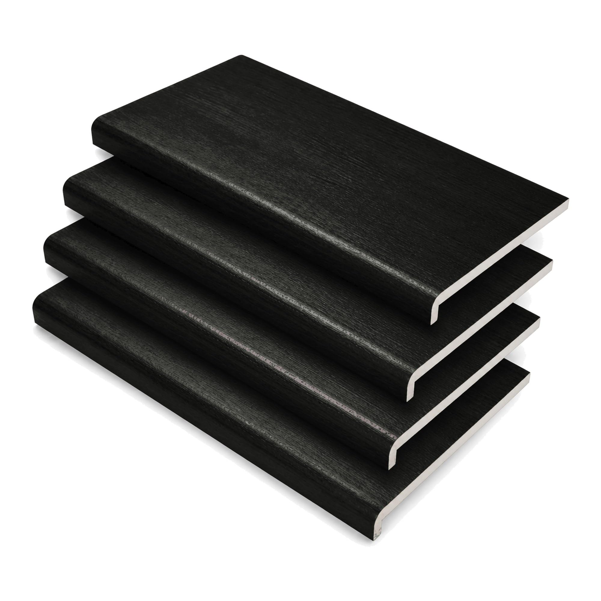 Windows 4 You Black Ash 175Mm X 2M Upvc Fascia Capping & Sill Cover + End Caps – 4 Pack