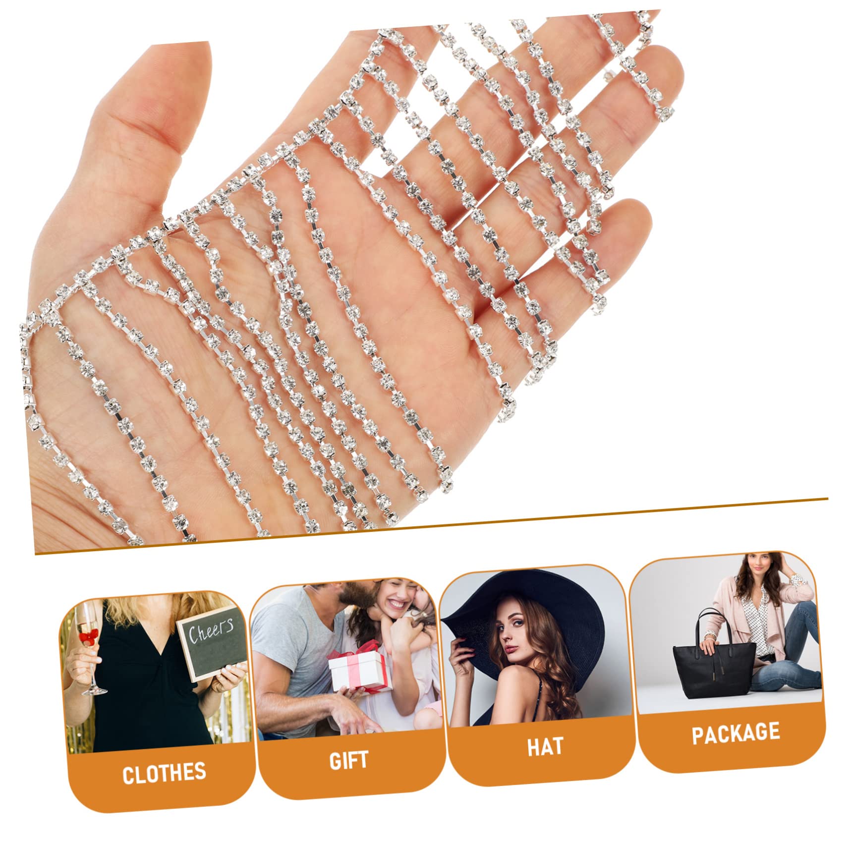 Fransenbesatz, Nähhandwerk, Lange Strass-Quastenkette, DIY-Fransenbesatz, Strass-Näh-Diamantgürtel, Juwelen zum Basteln, Hochzeitsschmuck, dekoratives Kettenaccessoire (wie abgebildet)