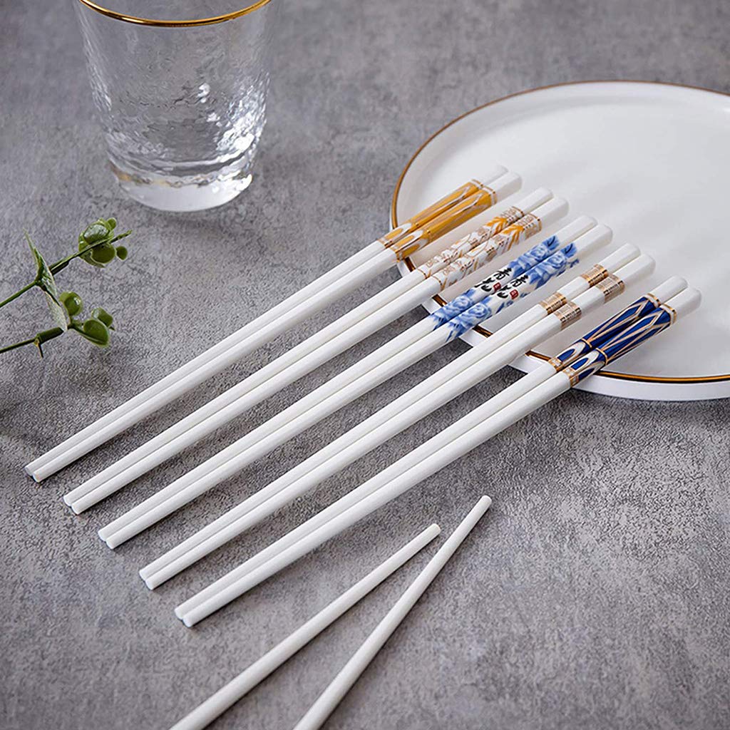 ZHOUXIAO Chopsticks De Porcelana Conjunto De Regalo con Estuche, 10 Pares De Sushi Japonés Reutilizables Reutilizables Caja De Regalo, Luxury Premium Chinese Chopsticks Bone A