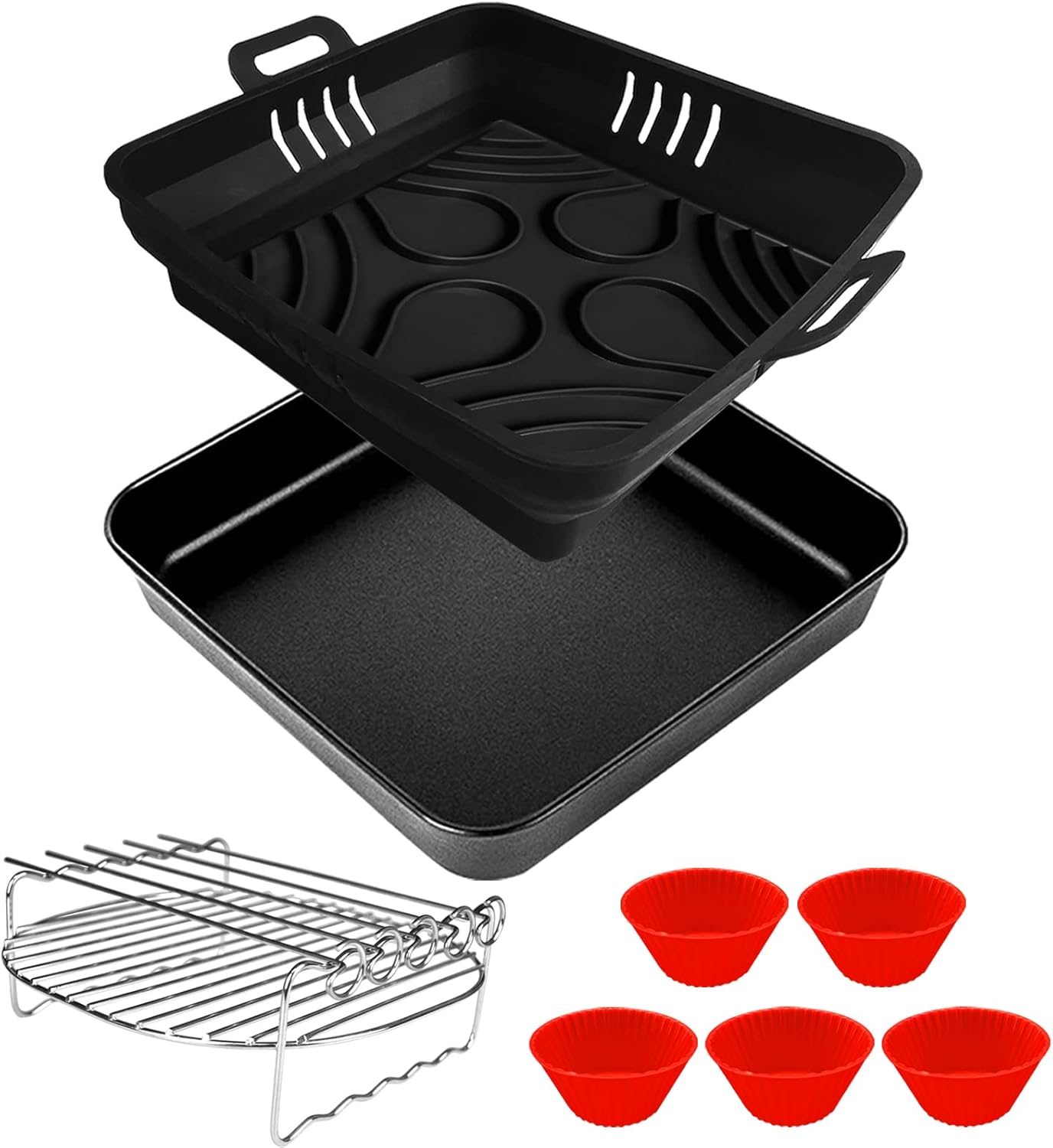 moleath Air Fryer Accessories Compatible for Cosori Uten 5.5L, 6.4L, 6.5L, Tower 7L, 9 inch