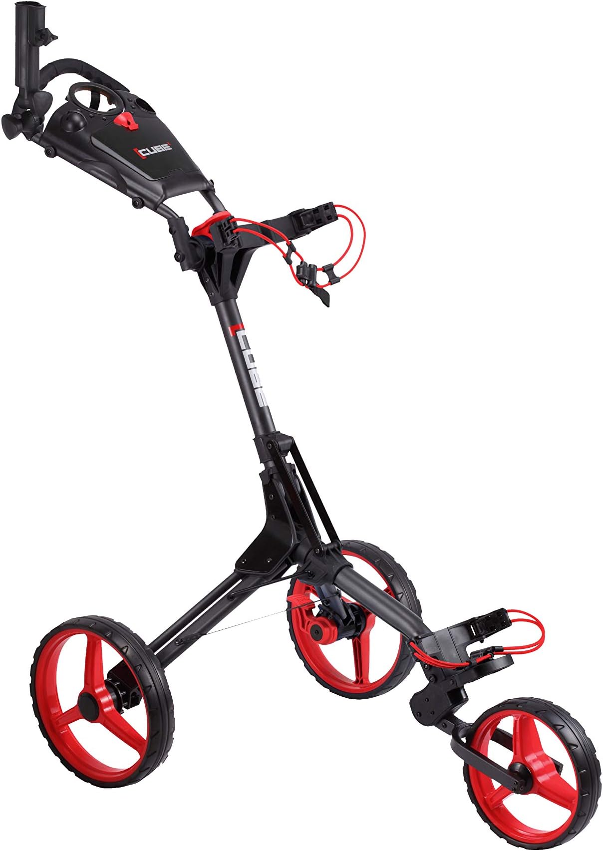 CUBE CART 3 Wheel Push Pull Golf CART - Two Step Open/Close - Smallest Folding Lightweight Golf CART in The World - Choose Color!