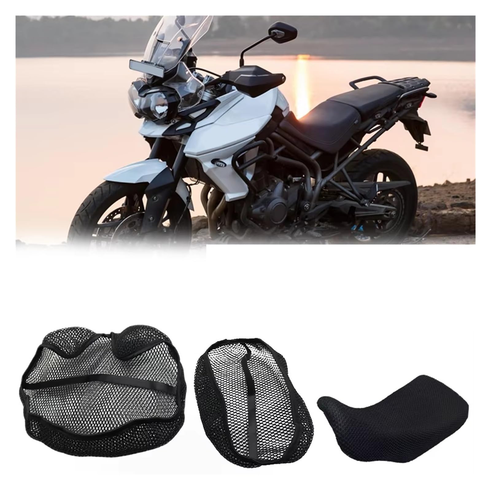 Moto Copri Sedili Per Tiger 800 Per Tiger800 Coprisedile per moto Protezione antiscivolo elastica traspirante resistente al calore