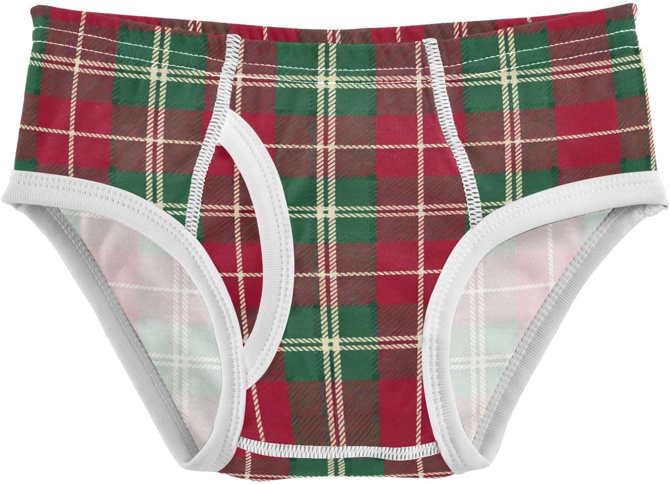visesunny Boys Training Underwear Christmas Imitation Knit Plaid Breathe Cotton Potty Briefs Size 2T-8Y for Toddler