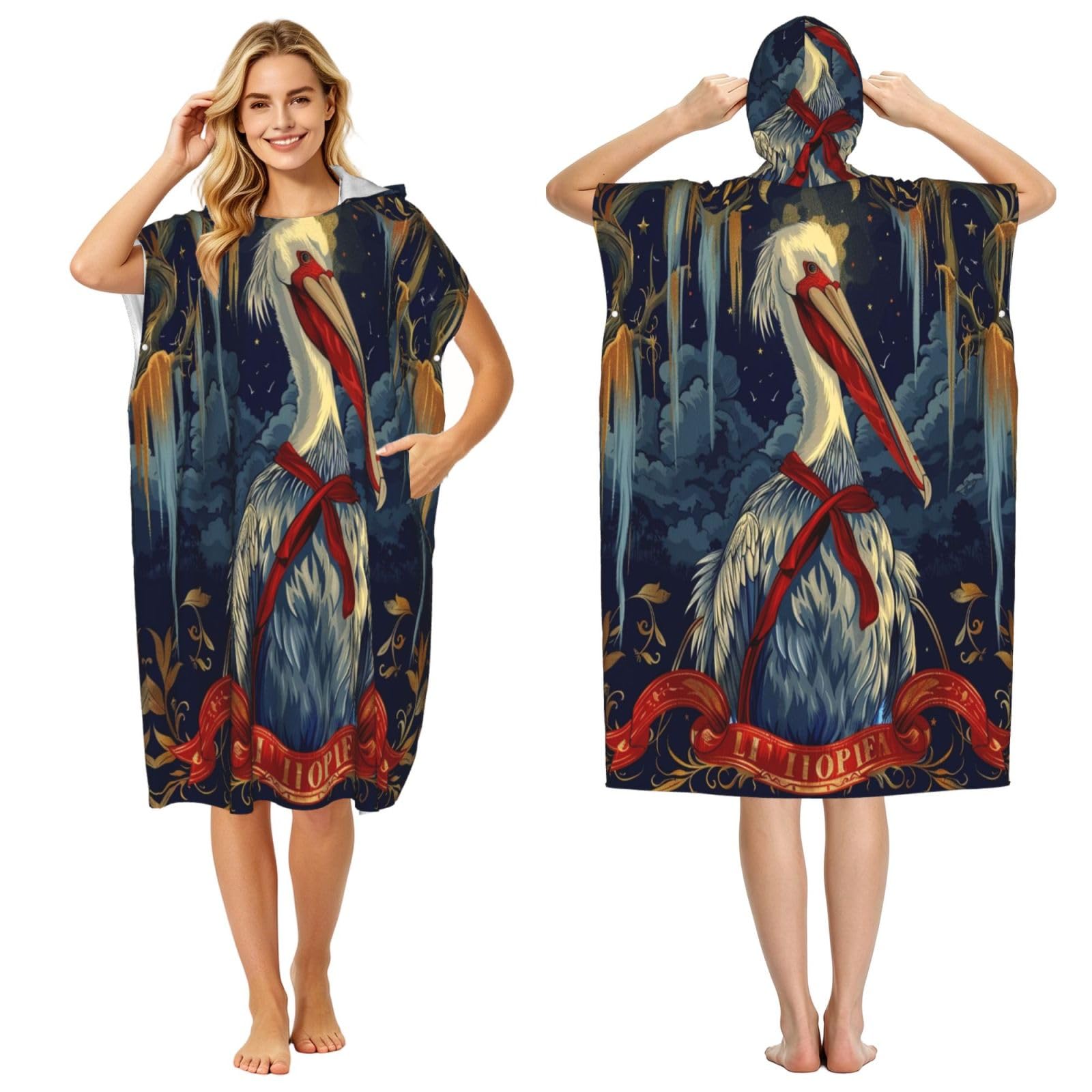 DTHKJNLSF Louisiana Adult Hooded Beach Poncho Towel