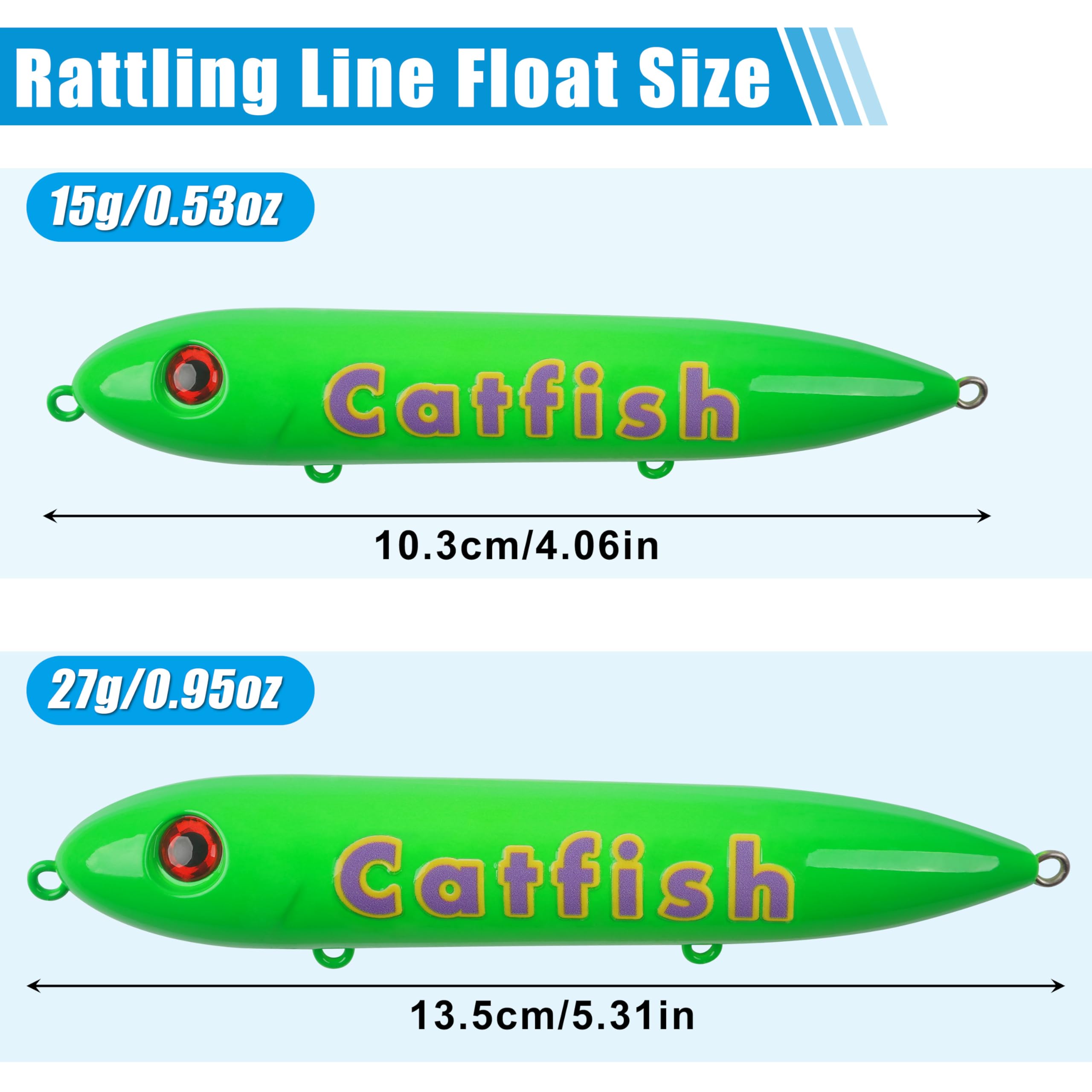 Double X Tackle TPL-5/3 Torpedo Float 3pk Trans Green 3/8oz