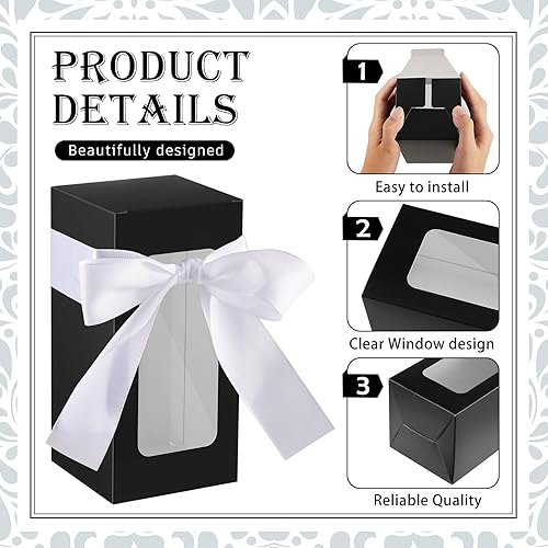 Miniatura 9 de Fulmoon 36 juegos de cajas de regalo con cinta, cajas de exposición de vidrio por sublimación de agradecimiento, caja de regalo para 12, 16, 18
