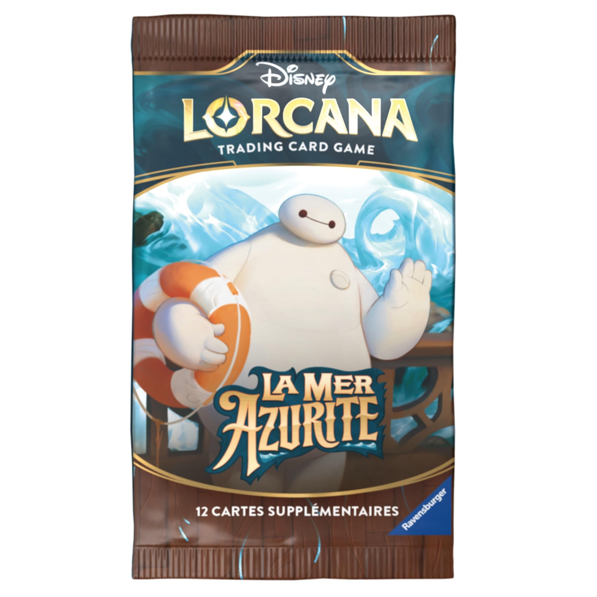 Ravensburger - Disney Lorcana TCG - Set 6 La Mer Azurite - Coffret Cadeau Collector - Carte Stitch brilante - 4 boosters de 12 Cartes aléatoires - Portfolio - Version française
