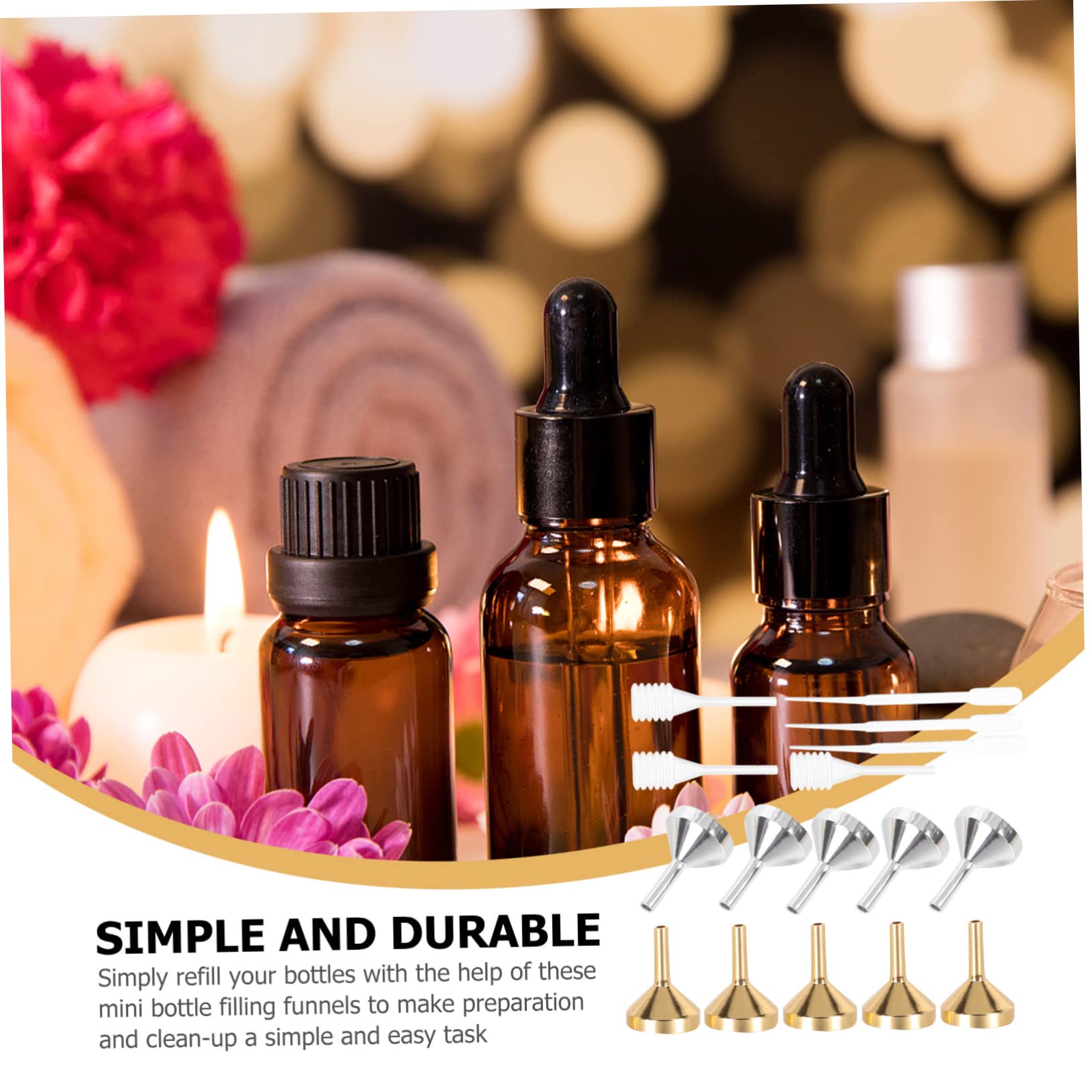 MAGICLULU 5juegos Embudo Para Rellenar Perfumes y Líquidos Goteadores Para Viajes y Almacenamiento De Fragancias