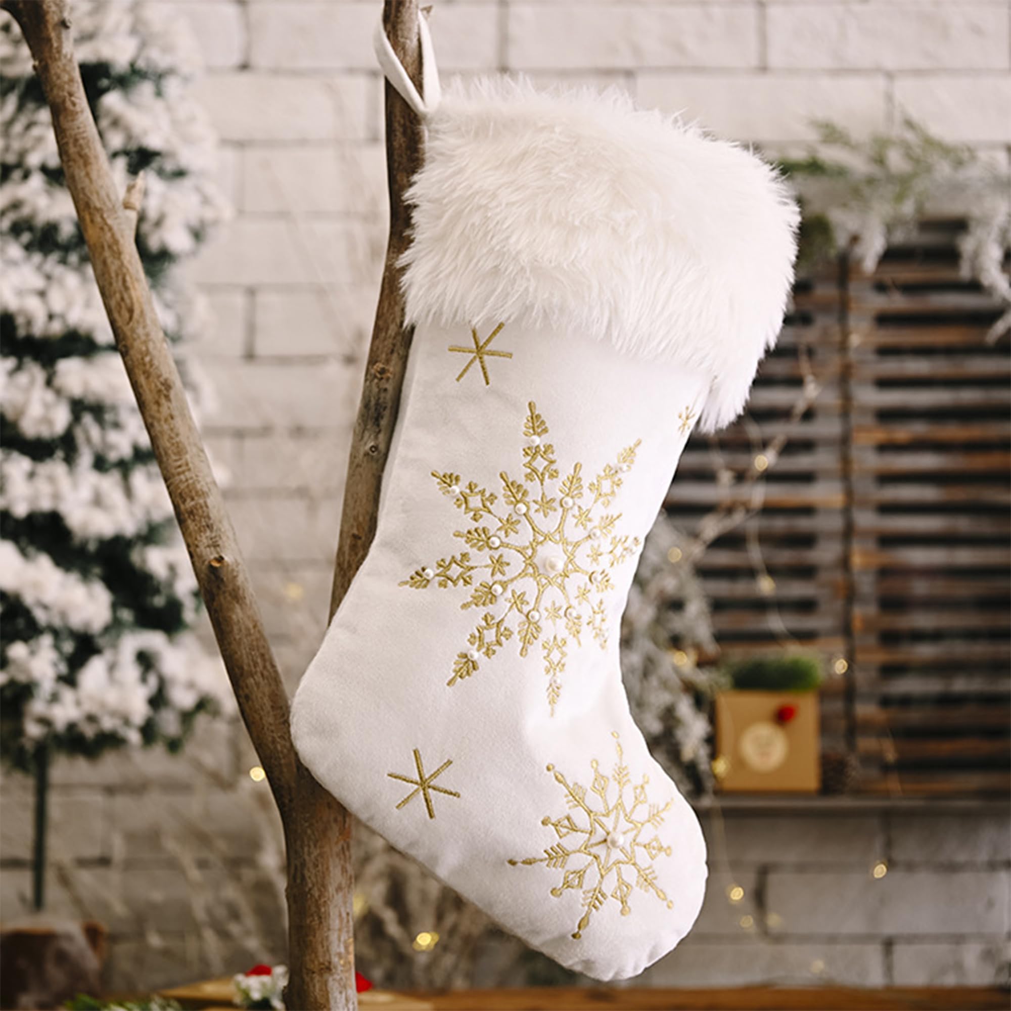2 calze di Babbo Natale in peluche, da riempire, grandi stivali di Babbo Natale, da riempire e appendere, per camino, vetrina, albero di Natale (50 x 25 x 27 cm)