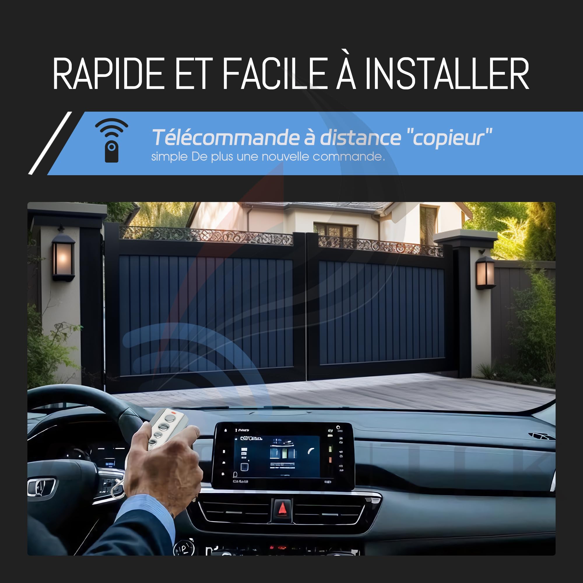 2X 504257 104257 AVIDSEN Télécommande Motorisation Portail Porte de Garage | Garantie de 3 Ans Certifié CE Compatible avec AVIDSEN EXTEL THOMSON