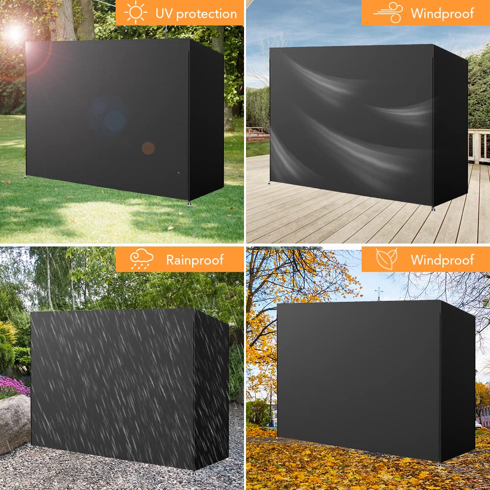 Housse de balancelle 3 places imperméable, coupe-vent, anti-UV, hamac pliable à suspendre avec fermeture éclair