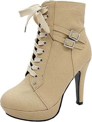 Gyouanime High Heels Ankle Booties Chelseas Boots Winter Shoes Business Shoes for Women High Heels Boots 8.5 Womens
