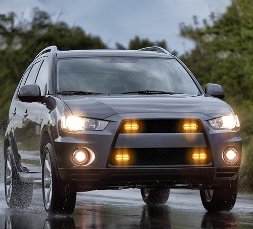 Miniatura 7 de LINKITOM 4 piezas Ultra Slim Sync Feature 24-LED Luz estroboscópica de emergencia, peligro, para montaje en superficie, para automóvil, camión