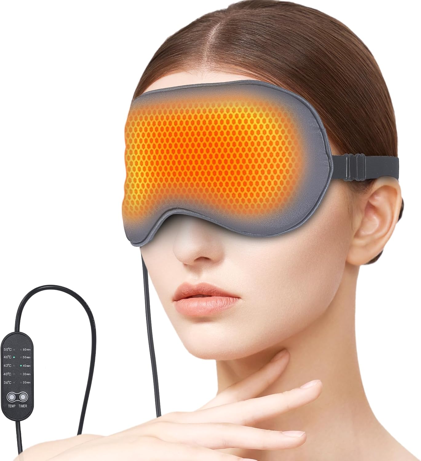 USB Electric Heated Eye Mask for Dry Eyes & Migraines – Adjustable Temperature (36-60℃) & Timer, Silk Washable Cover, USB-Powered Carbon Fiber Therapy USB Electric Heated Eye Mask for Dry Eyes & Migraines – Adjustable Temperature (36-60℃) & Timer, Silk Washable Cover, USB-Powered Carbon Fiber Therapy