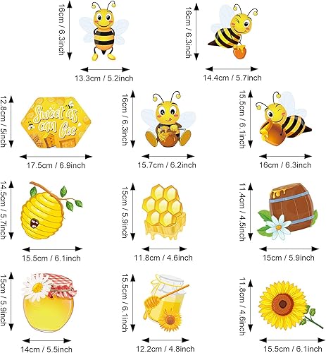 Miniatura 2 de Outus 30 piezas de decoración de remolinos colgantes de abeja, remolinos colgantes de colmena, serpentinas de techo con temática de abeja,