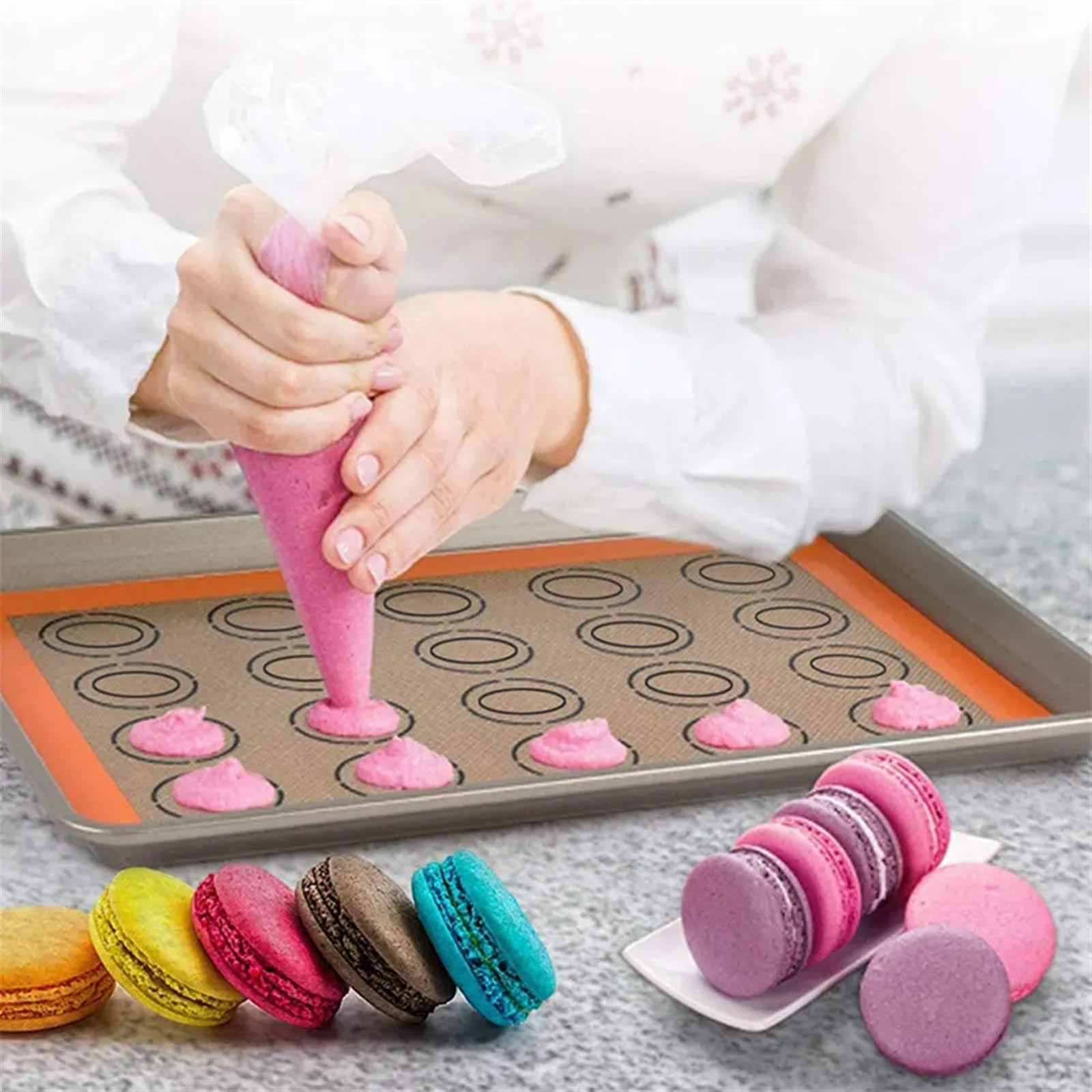 Backunterlagen 4 stücke Silikon Back Matte Kuchen Cookie Backformen Liner Rolling Teig Gefaltete Matte Mit Skala Nicht-Stick Küche Backformen zubehör