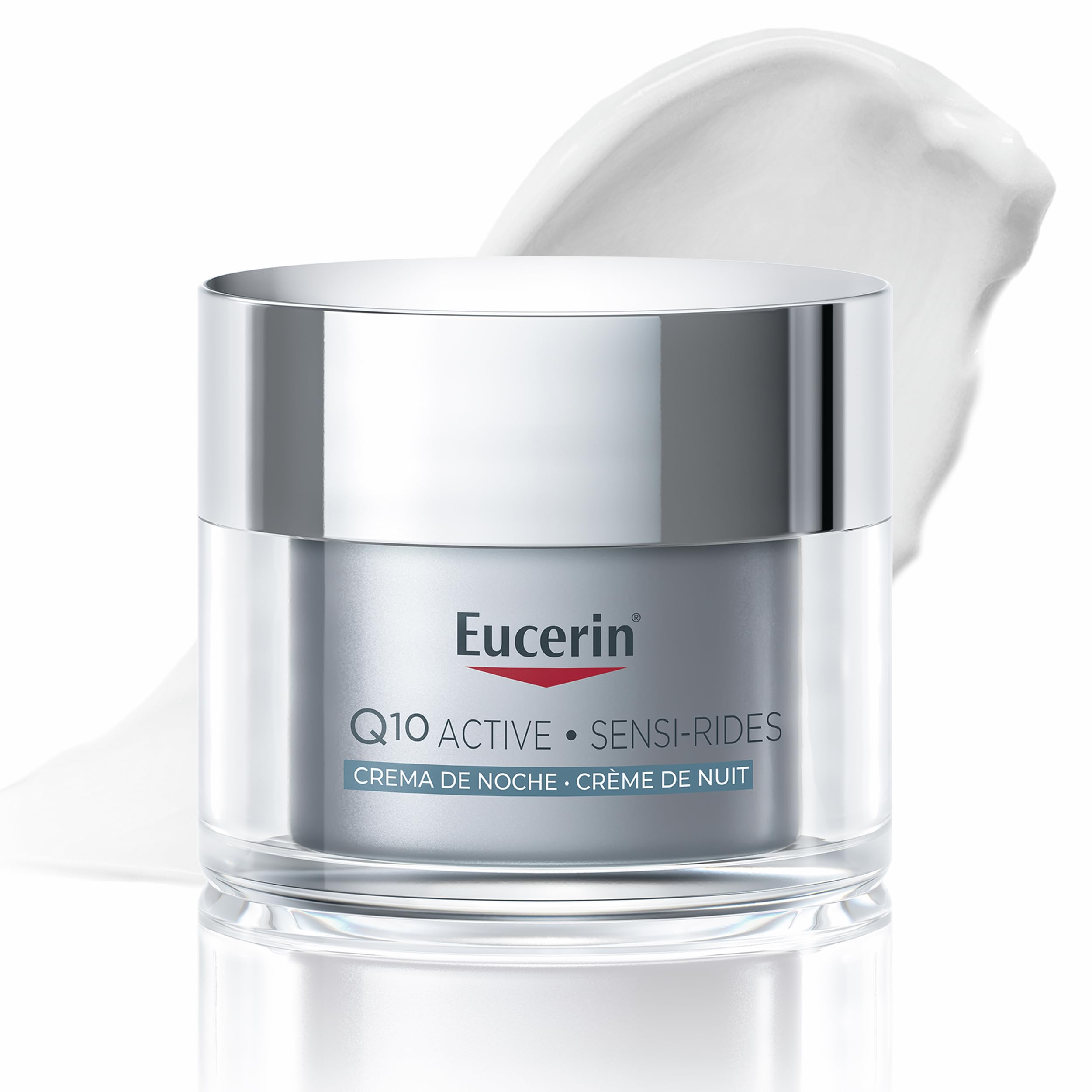 Eucerin Sensi-Rides Crème de Nuit Anti-Rides, Soin Hydratant au Q10, 50 ml