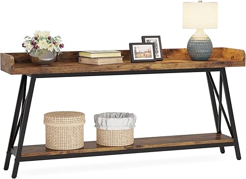 LITTLE TREE Mesa consola de 70.9 pulgadas de largo detrás del sofá, mesa de entrada estrecha