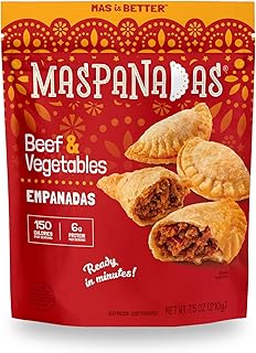MasPanadas Beef & Vegetable Empanadas, 7.5 oz. – Nutrient, Wholesome Ingredients – Ready in Minutes – Authentic Hand Pie – Portable Snacks, Appetizers & Light Meals