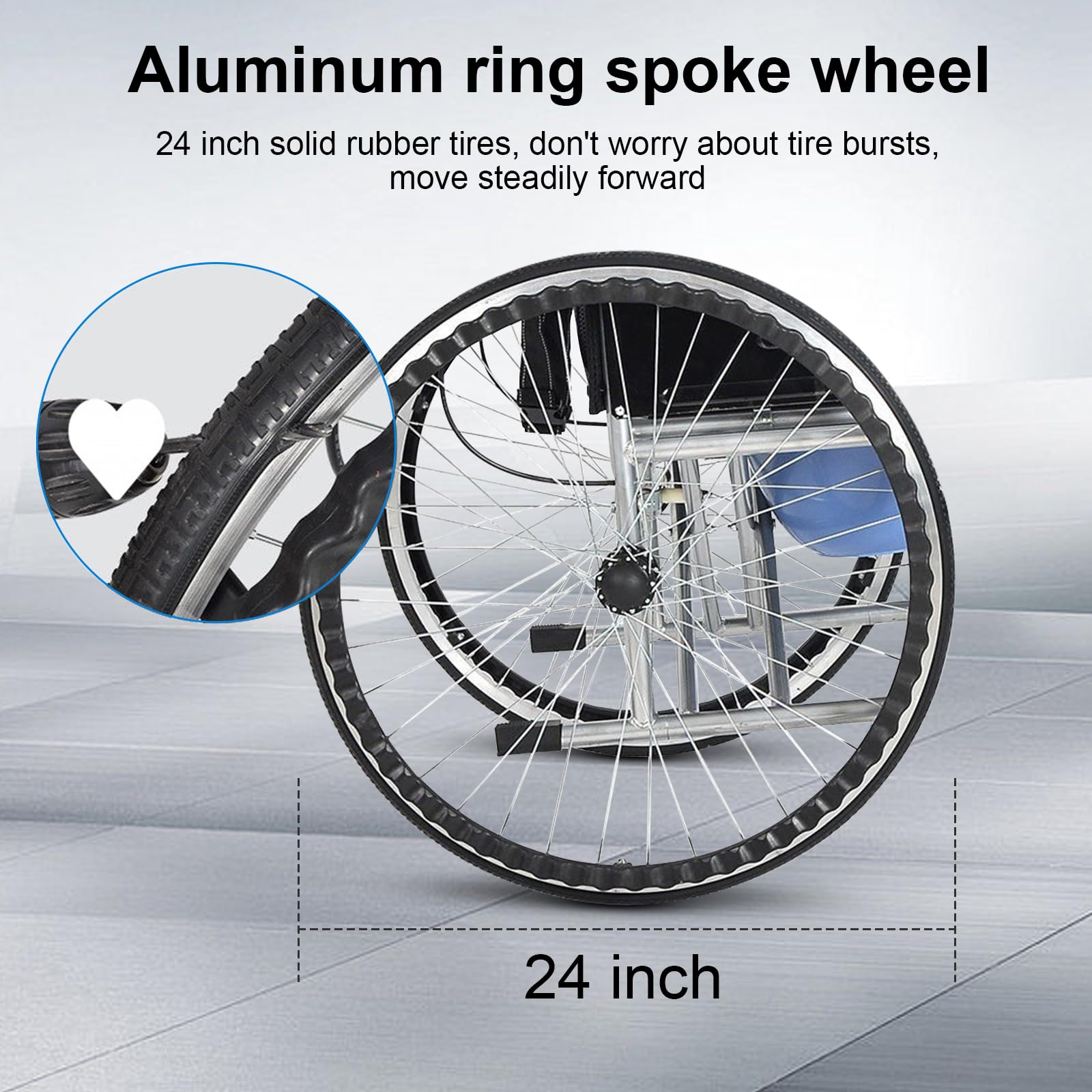 Silla de Ruedas Plegable Ligera - Silla de Viaje de Aluminio Totalmente reclinable y Ajustable - Asiento de 45 cm para Adultos, Personas bariátricas y Personas Mayores - Capacidad de 118 kg
