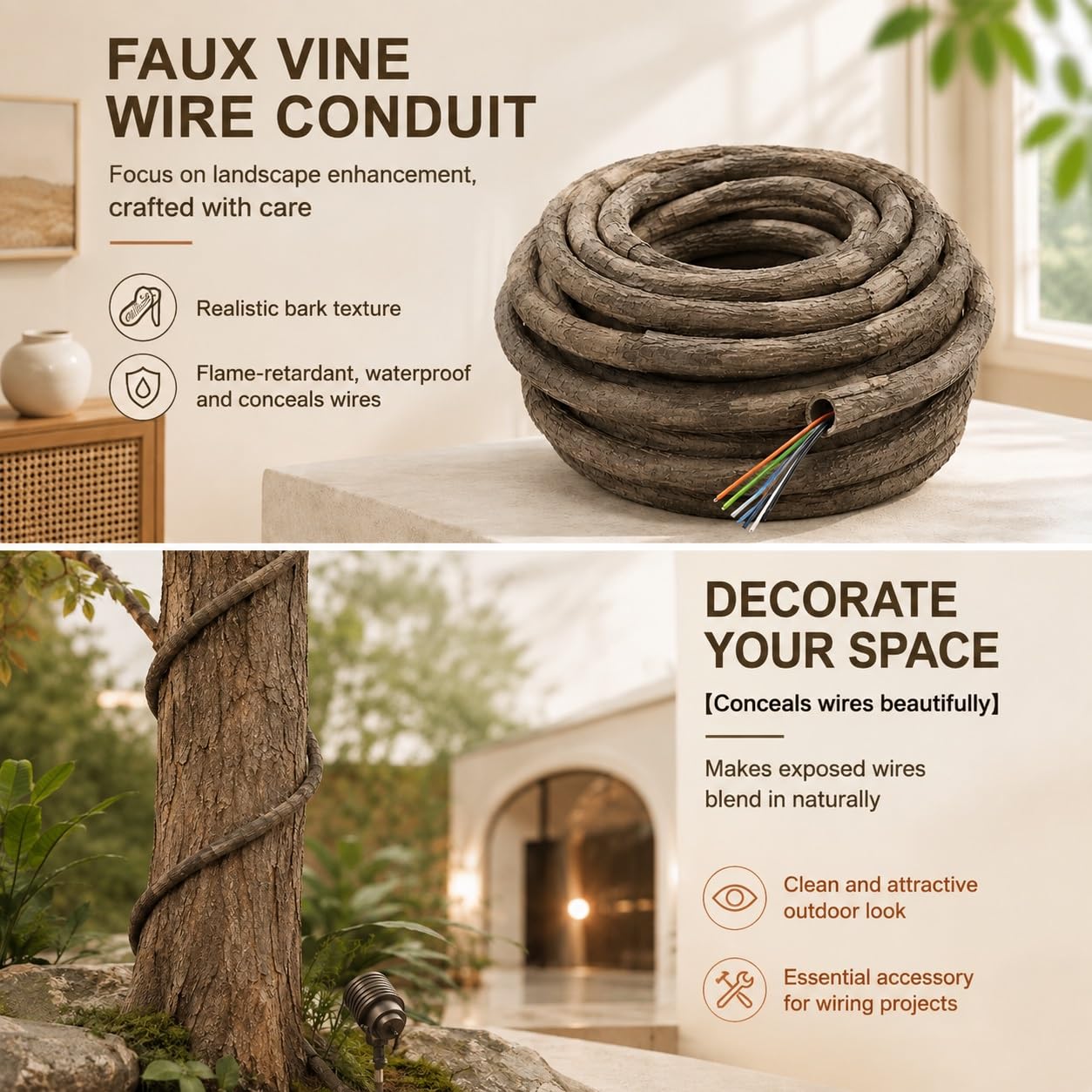 Rattan-Kunstbaum-Kabelkanal Für Den Außenbereich