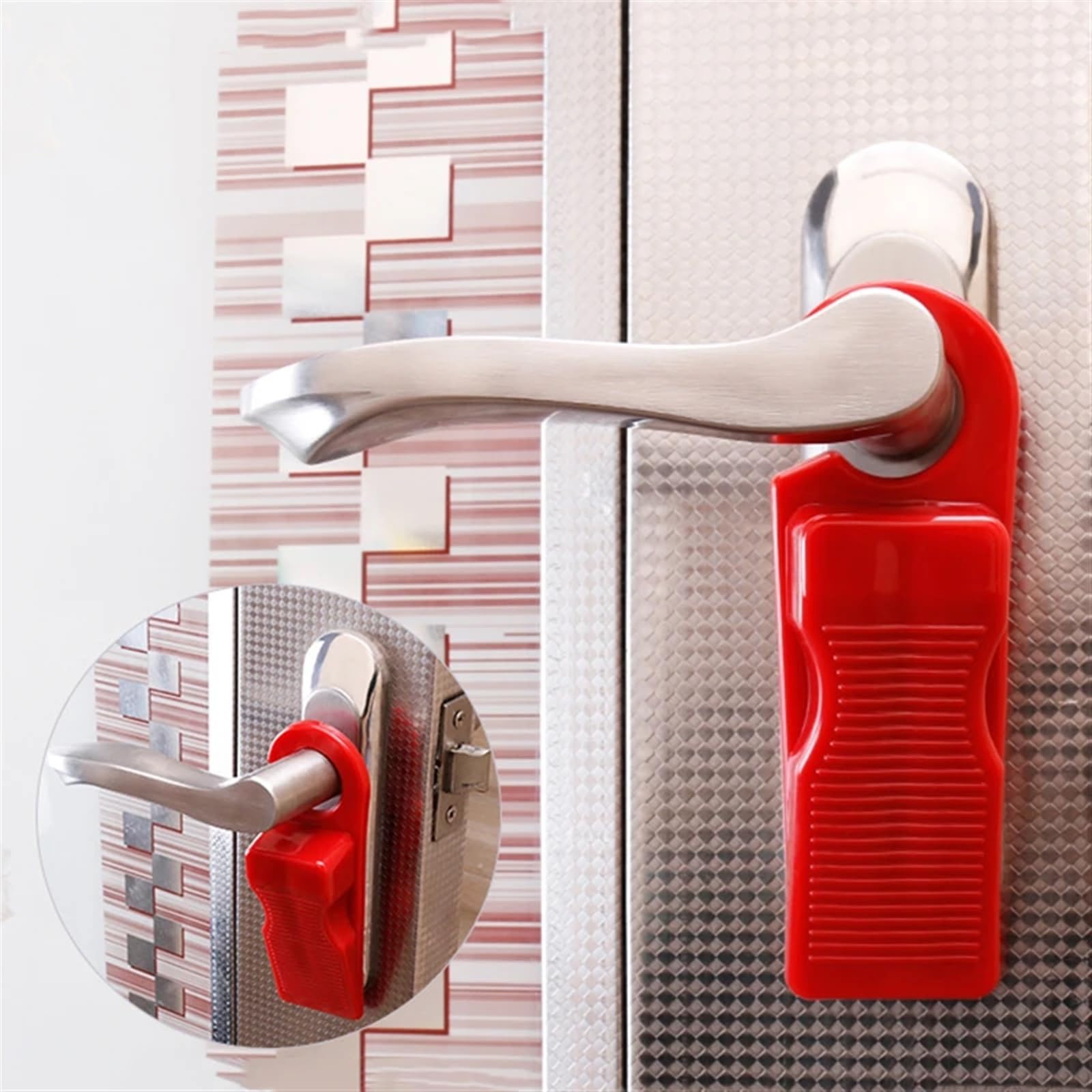 Tope de puerta móvil a prueba de pinchazos, tope de puerta práctico, tope de puerta de seguridad, tope de puerta de plástico suave sin perforaciones, 1 pieza(Brown)