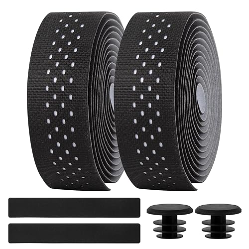 Golesh Bike Handlebar Tape, Silicone Bar Tape Road Bike, Extra Thick Soft & Non-Slip Comfortable Bicycle Handle bar Tape, Bike Grip Tape for Handlebars, Black