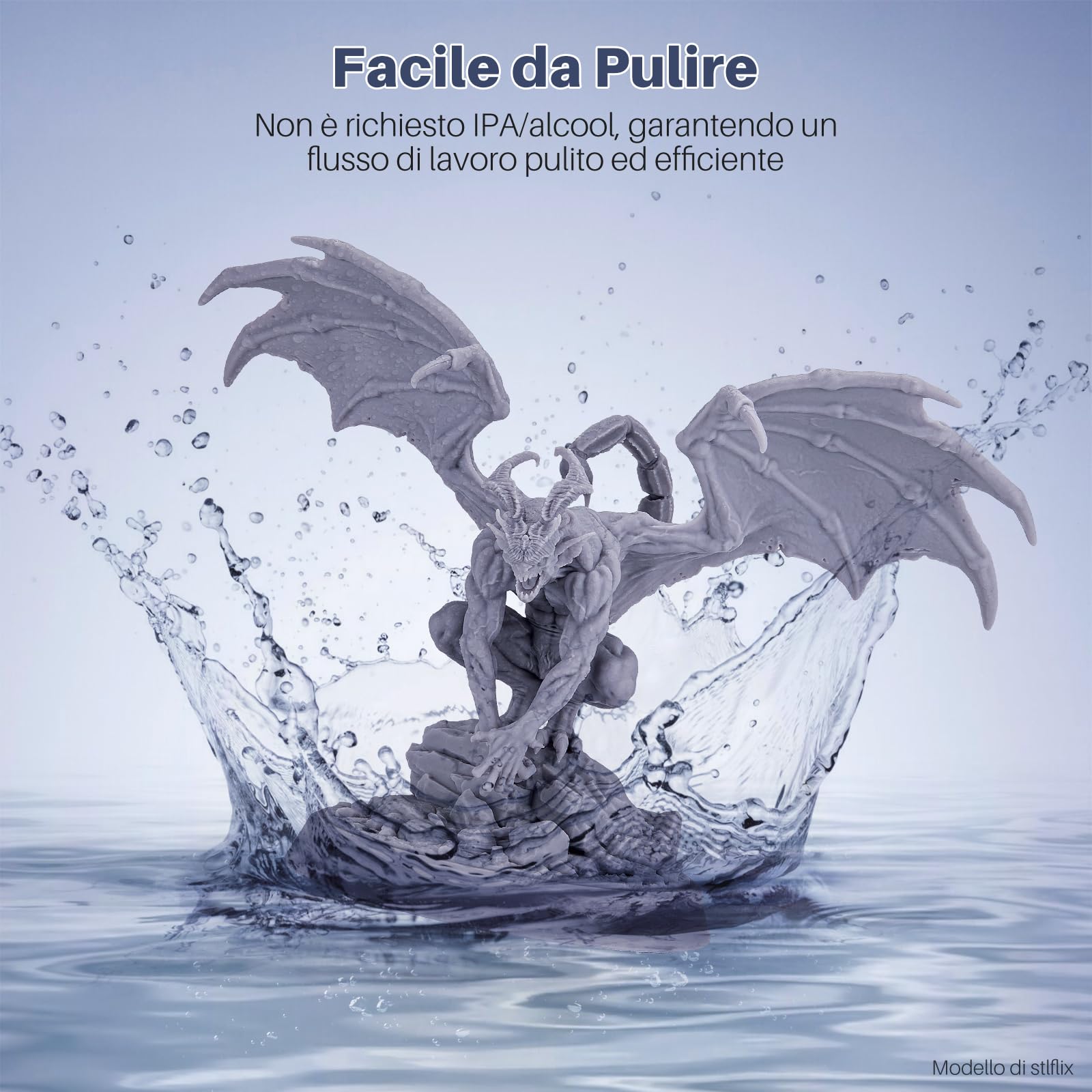 ELEGOO Resina Lavabile in acqua Potenziata 2.0, Resina 3D a 405 nm a Polimerizzazione UV con Basso Restringimento e Maggiore Precisione per Stampante LCD 3D, Grigio Argilla 2000G