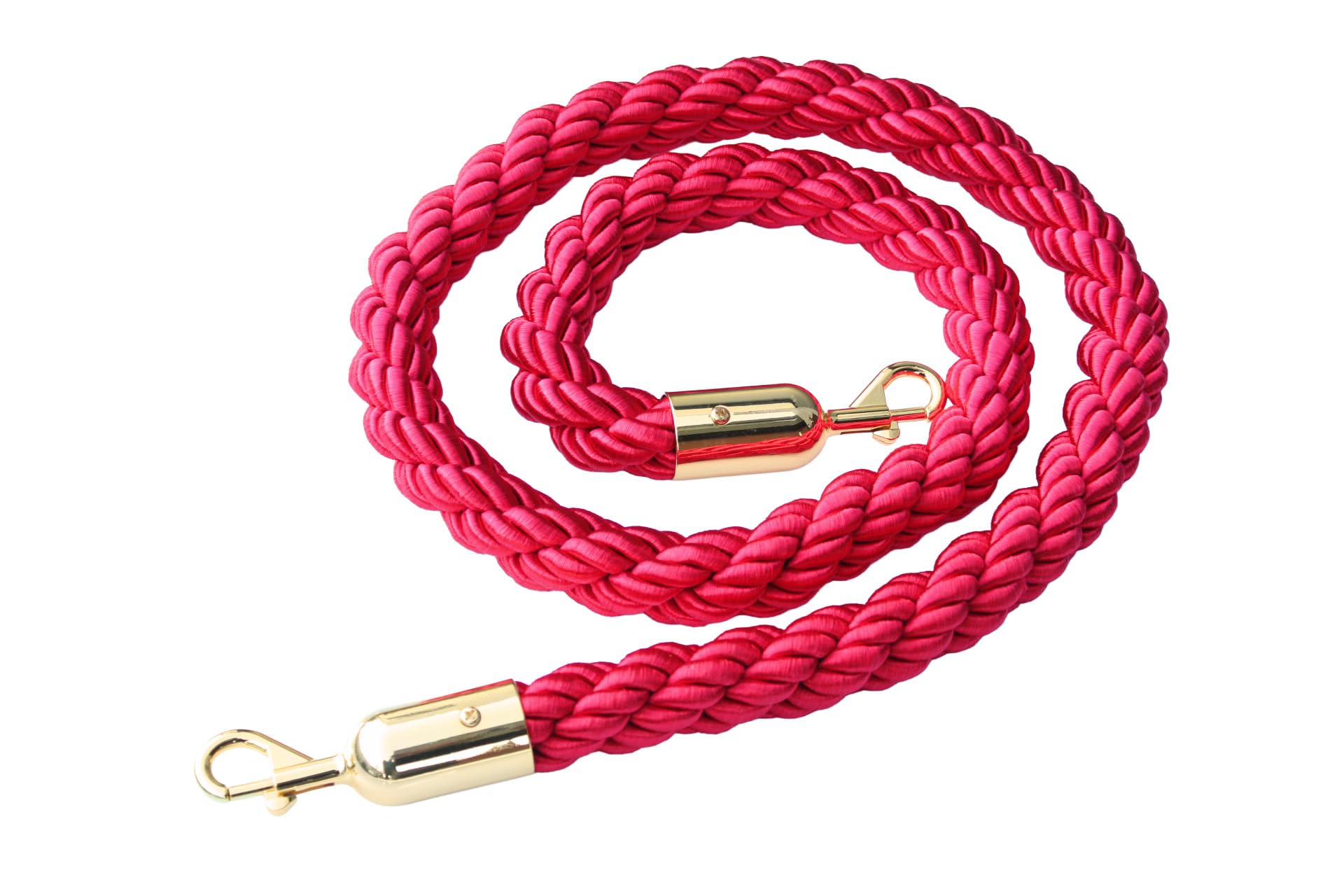Corde di barriera con moschettoni 150 cm - Set da 2 - Corda intrecciata con ganci in acciaio inox per pali di guidaggio e zone VIP - Rosso/oro