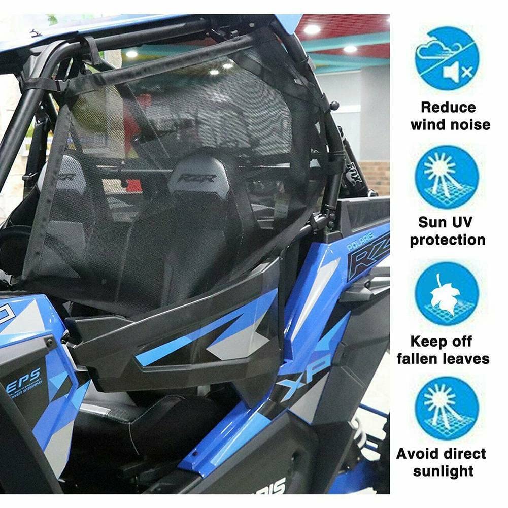 Filet de fenêtre Roll Cage Filet de Protection Avant arrière Droit et Gauche pour UTV Polaris RZR 570 800 1000 900 RZR XP Turbo 2015-2019 2 Portes